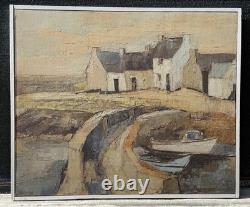 Willy Frissen (1938) Tableau Ancien Huile sur toile Paysage Expressioniste