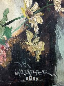 Wolfgang Gruber (1911-X) Ancien Tableau Peinture Huile Original Oil Painting